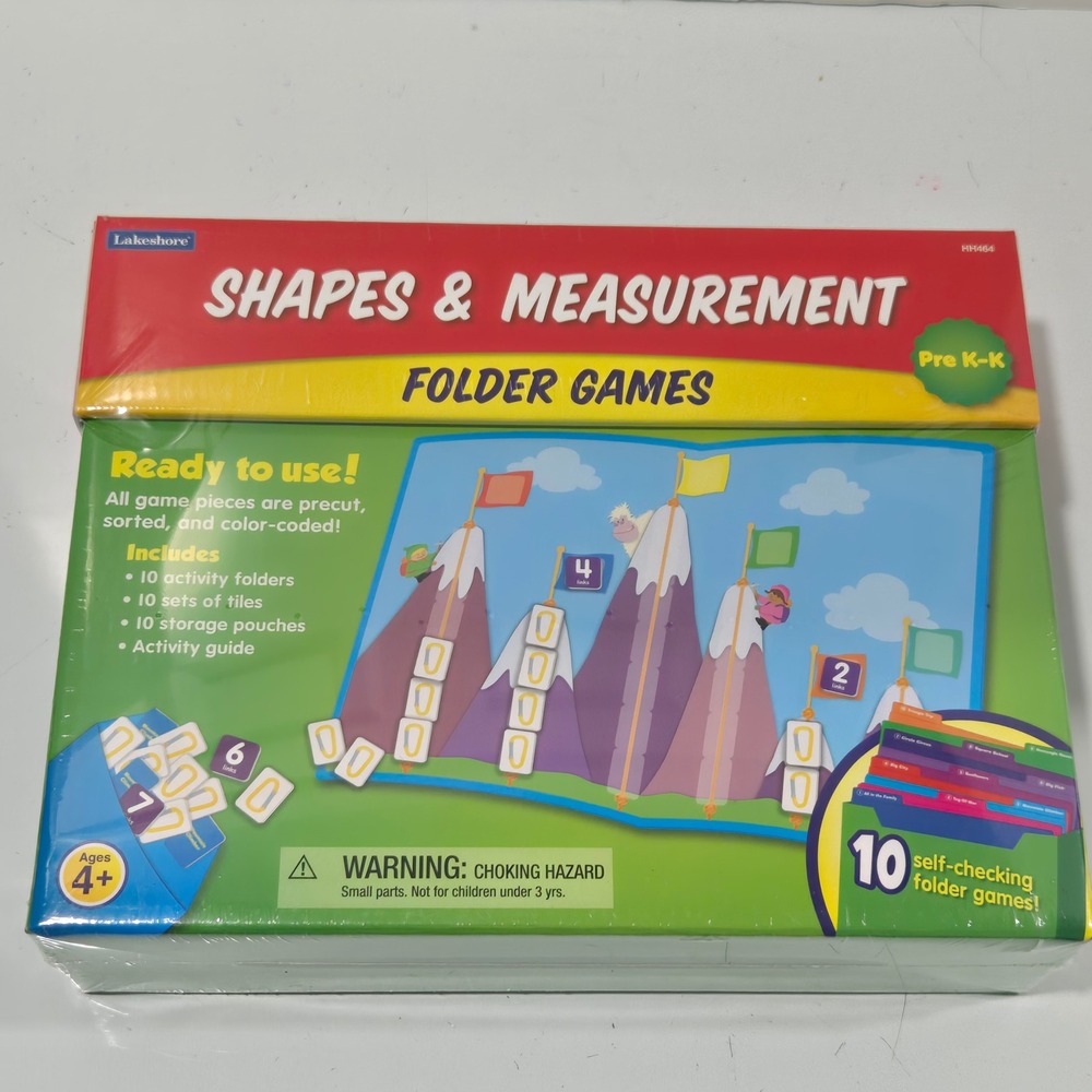 Lakeshore Shapes & Measurement Folder Games Pre K-K Learning Activity HH464